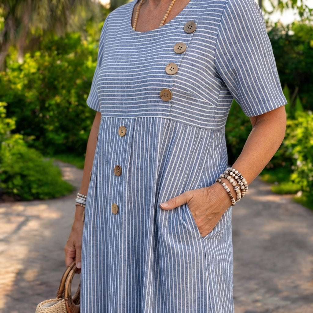 LAURA | VESTIDO MIDI DE RAYAS