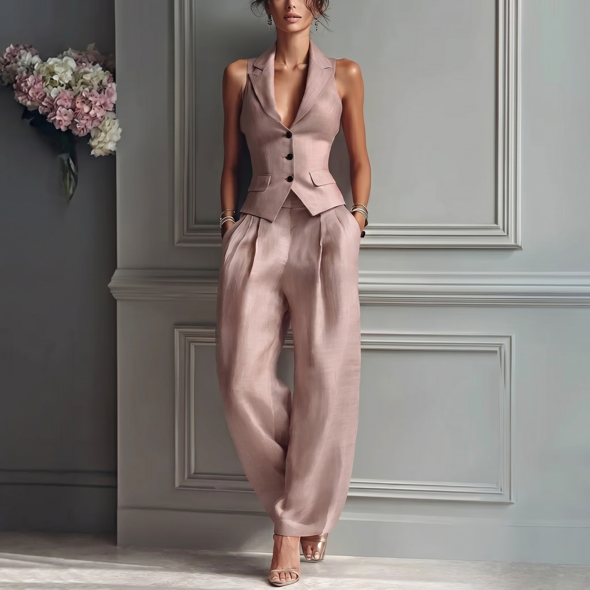SERENA | CONJUNTO DOS PIEZAS CON CUELLO EN V