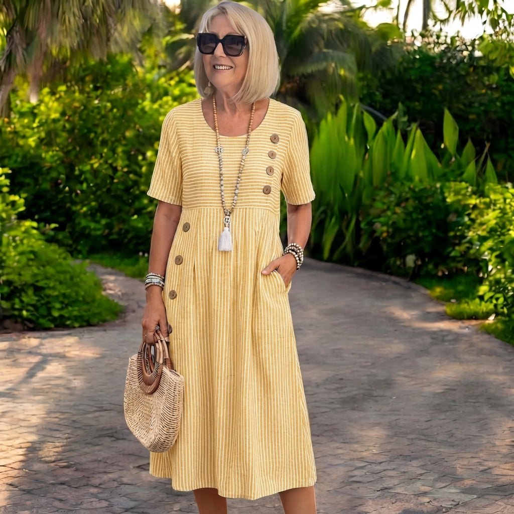 LAURA | VESTIDO MIDI DE RAYAS