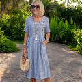 LAURA | VESTIDO MIDI DE RAYAS