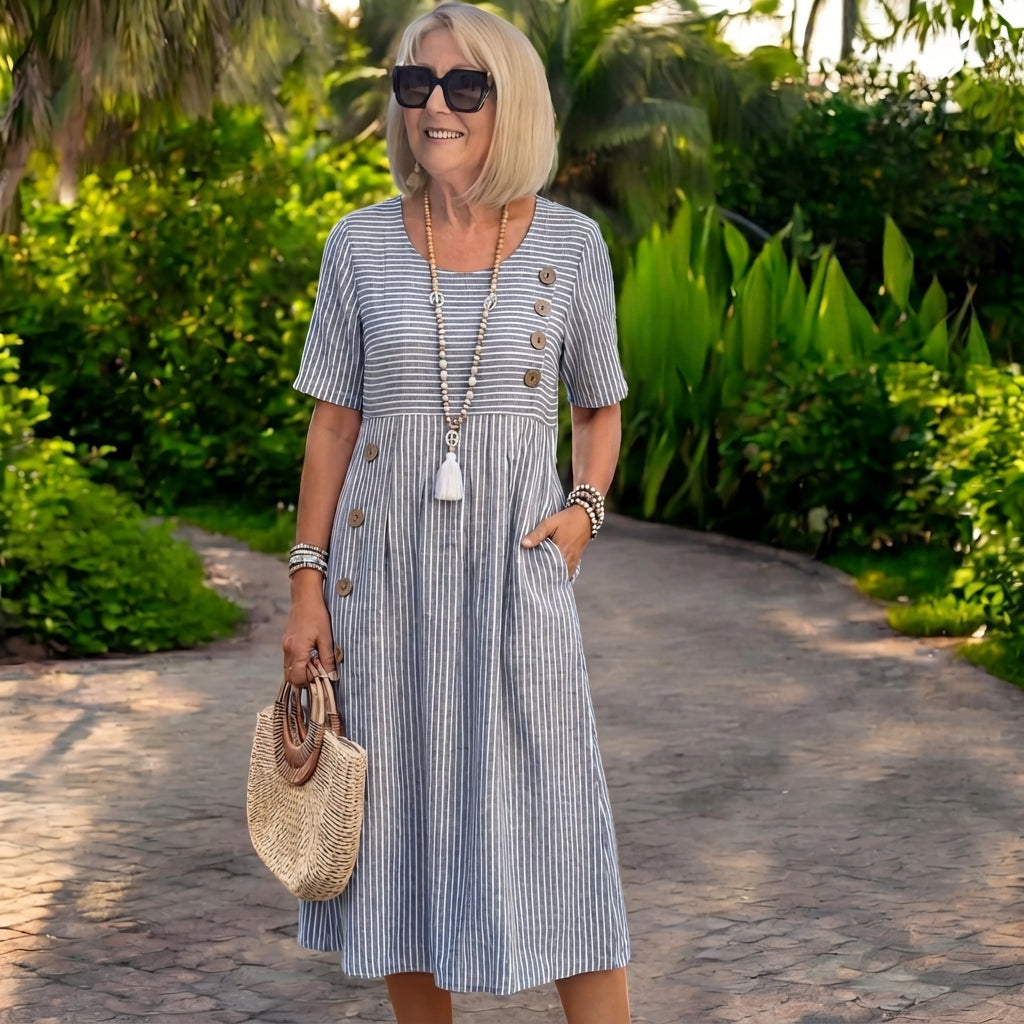 LAURA | VESTIDO MIDI DE RAYAS